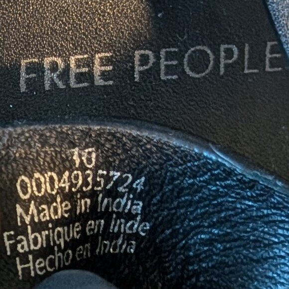 Free People Fisherman Sandals Black Leather Gold Buckles - Picture 7 of 8